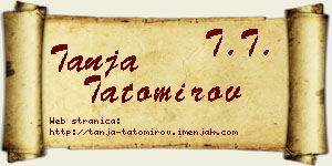 Tanja Tatomirov vizit kartica